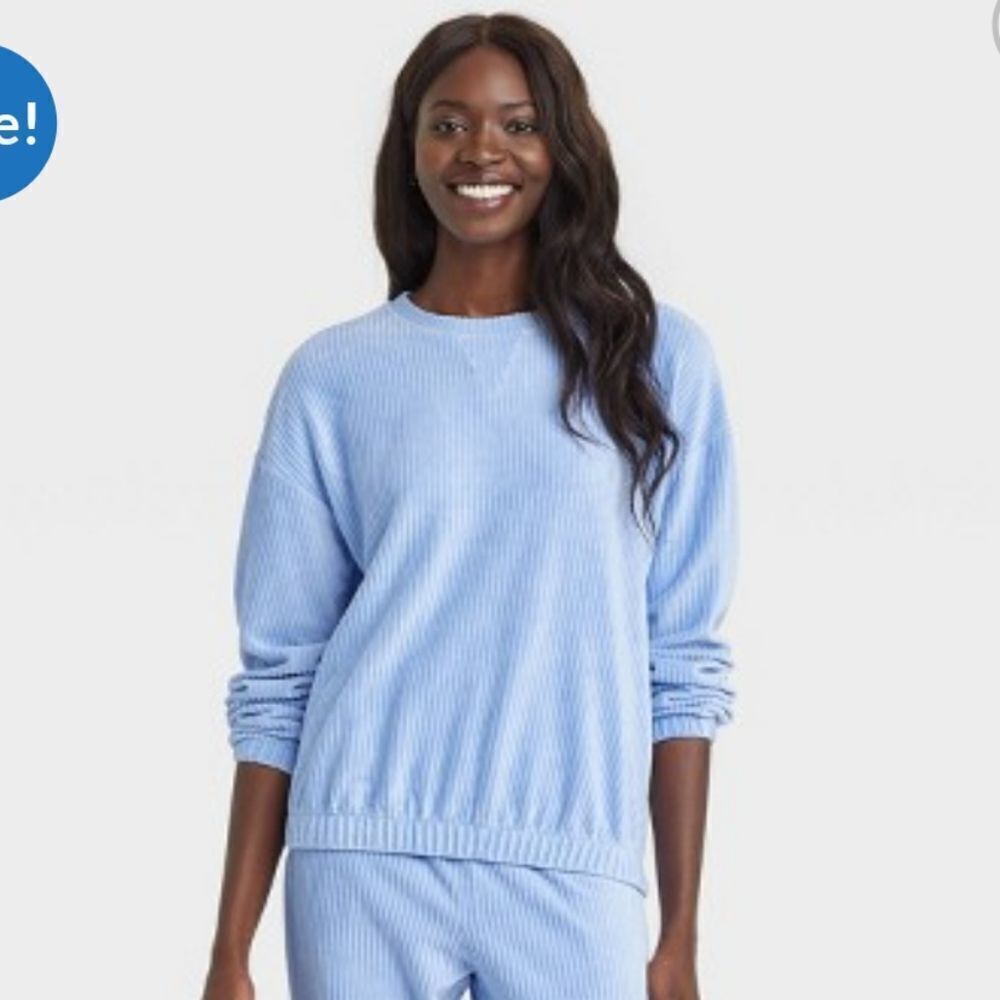 A New Day XS & Small Blue Ribbed Sweatshirt